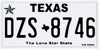 TX license plate DZS8746