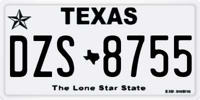 TX license plate DZS8755