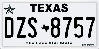 TX license plate DZS8757