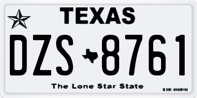 TX license plate DZS8761