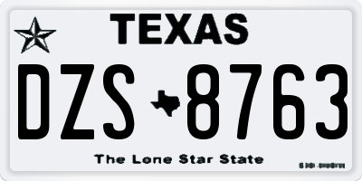TX license plate DZS8763