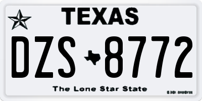 TX license plate DZS8772