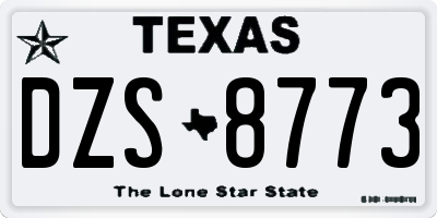 TX license plate DZS8773