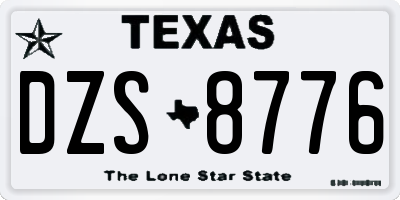 TX license plate DZS8776