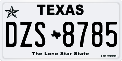 TX license plate DZS8785