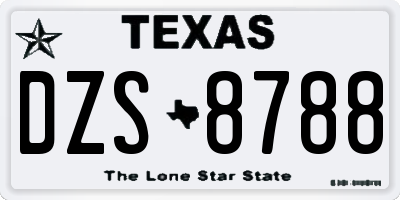 TX license plate DZS8788