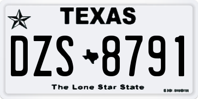 TX license plate DZS8791