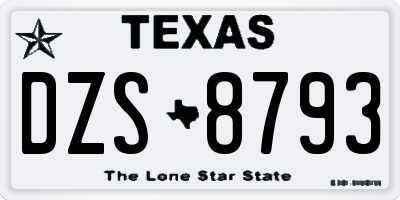 TX license plate DZS8793