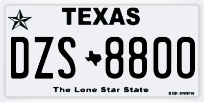 TX license plate DZS8800