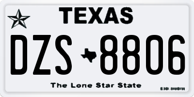 TX license plate DZS8806
