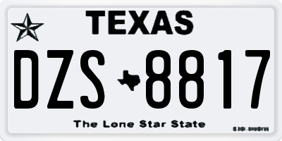 TX license plate DZS8817