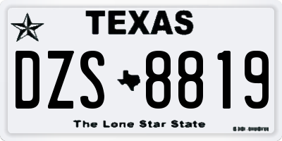 TX license plate DZS8819