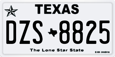 TX license plate DZS8825