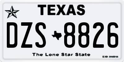 TX license plate DZS8826