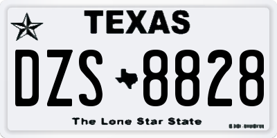 TX license plate DZS8828