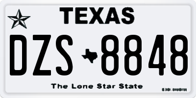 TX license plate DZS8848