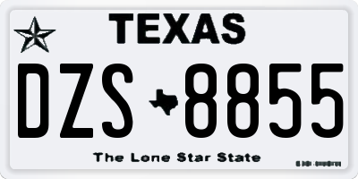 TX license plate DZS8855