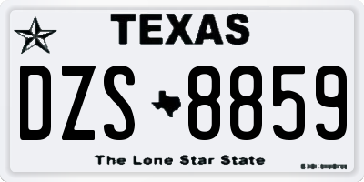 TX license plate DZS8859