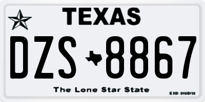 TX license plate DZS8867