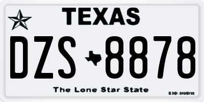 TX license plate DZS8878