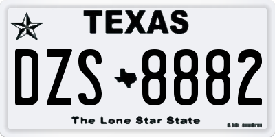 TX license plate DZS8882