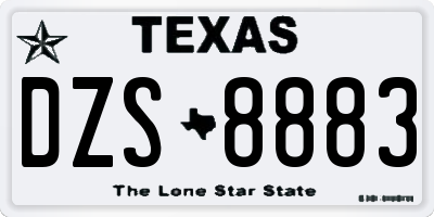 TX license plate DZS8883
