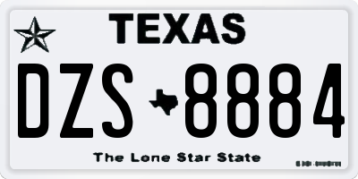 TX license plate DZS8884