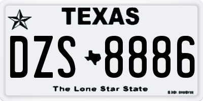 TX license plate DZS8886