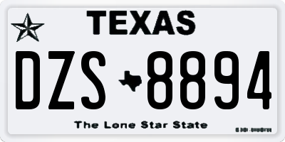 TX license plate DZS8894