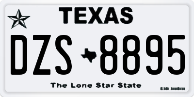 TX license plate DZS8895