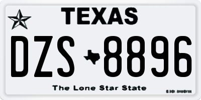 TX license plate DZS8896
