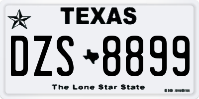 TX license plate DZS8899