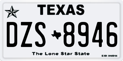TX license plate DZS8946
