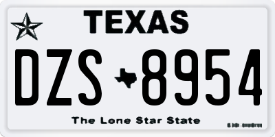 TX license plate DZS8954