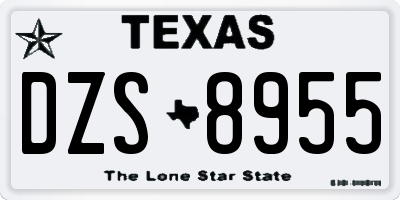 TX license plate DZS8955
