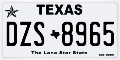 TX license plate DZS8965