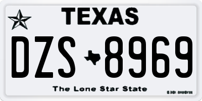 TX license plate DZS8969