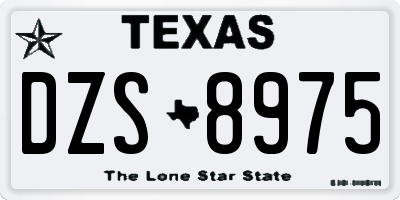 TX license plate DZS8975
