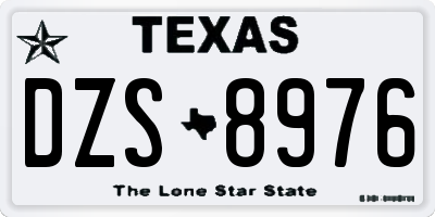 TX license plate DZS8976
