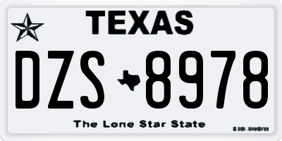 TX license plate DZS8978