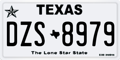 TX license plate DZS8979