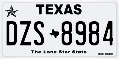 TX license plate DZS8984