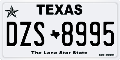 TX license plate DZS8995