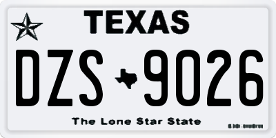 TX license plate DZS9026