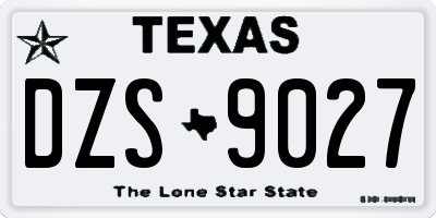 TX license plate DZS9027