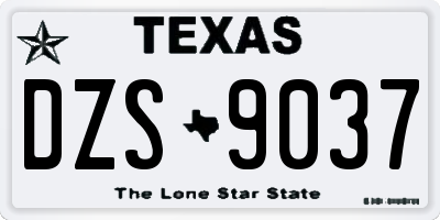 TX license plate DZS9037