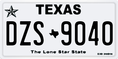 TX license plate DZS9040