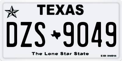 TX license plate DZS9049