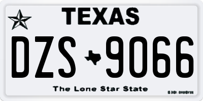 TX license plate DZS9066