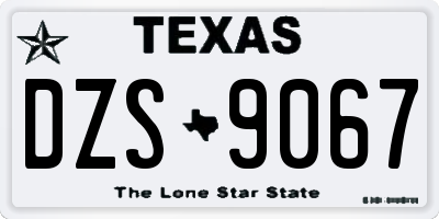 TX license plate DZS9067